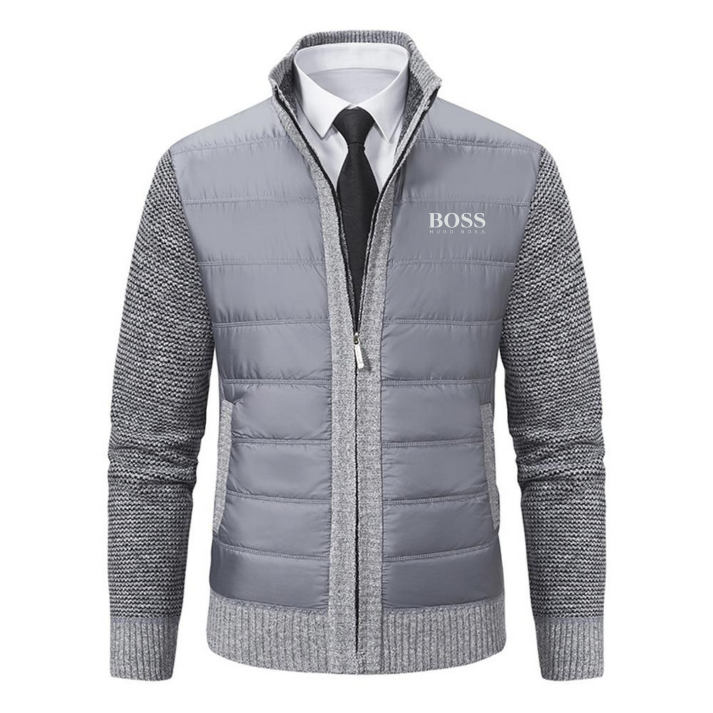 Gepolsterte Strickjacke für Herren